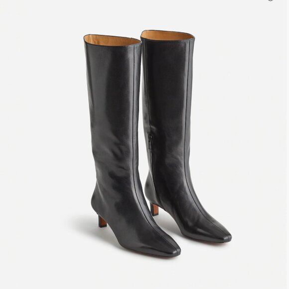 Barely Worn Madewell The Dimes Kitten-Heel Knee Boot, Black, Size 7.5 in Box - Picture 1 of 14